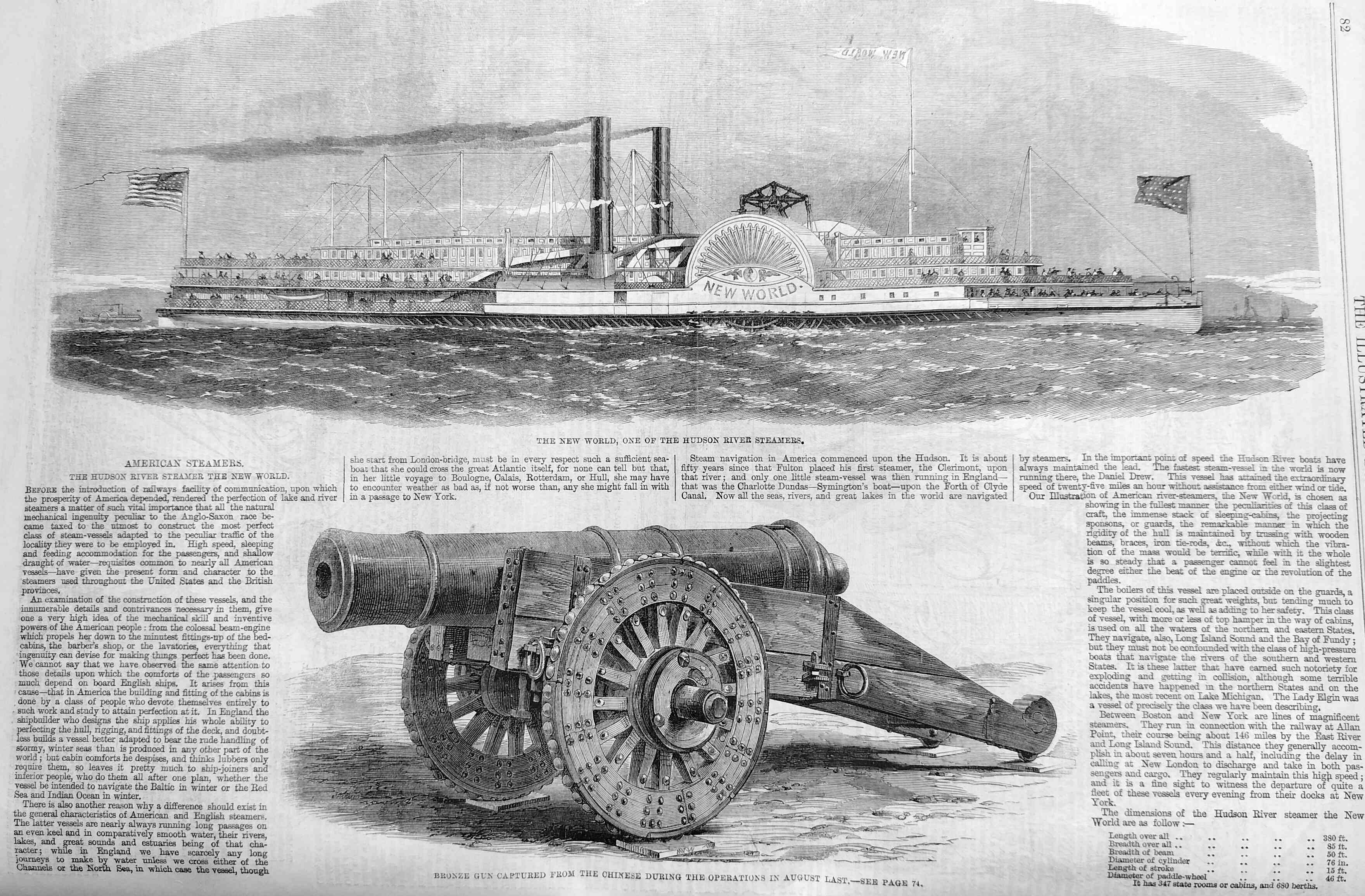 New world steamer on the Hudson